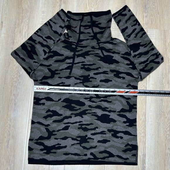Rachel Zoe Camo Sweater Army Green Black Rolled Turtleneck Women's Medium - Picture 5 of 11